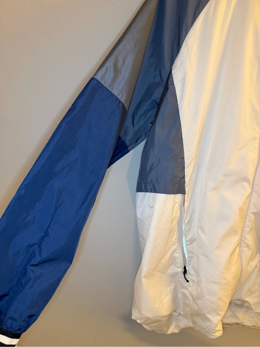 adidas White and Navy Colorblock Hooded Windbreaker - Picture 4 of 9